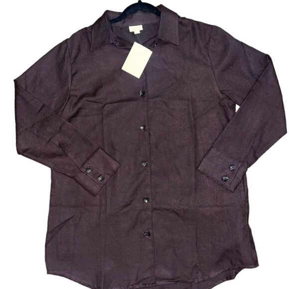 LuLaRoe Women’s Large Brown Abigail Button-Down Long Sleeve Flannel Gorpcore - Picture 7 of 16